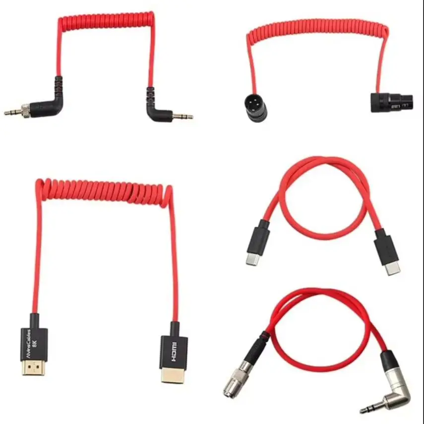 Camera Setups Cable Kit for Canon C50 8K HDMI 2.1 USB-C PD Power Timecode Cable XLR 3-Pin Locking TRS Audio Cord