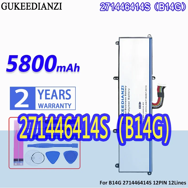 

High Capacity GUKEEDIANZI Battery 5800mAh For B14G 271446414S 12PIN 12Lines