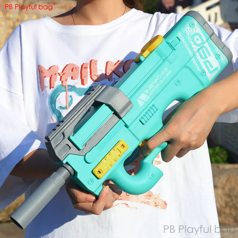 Zomer P90 Waterpistool Elektrische High-Speed Water Blaster Grote Capaciteit Nieuwe Zwembad Party Speelgoed Kinderen Geschenken AC80