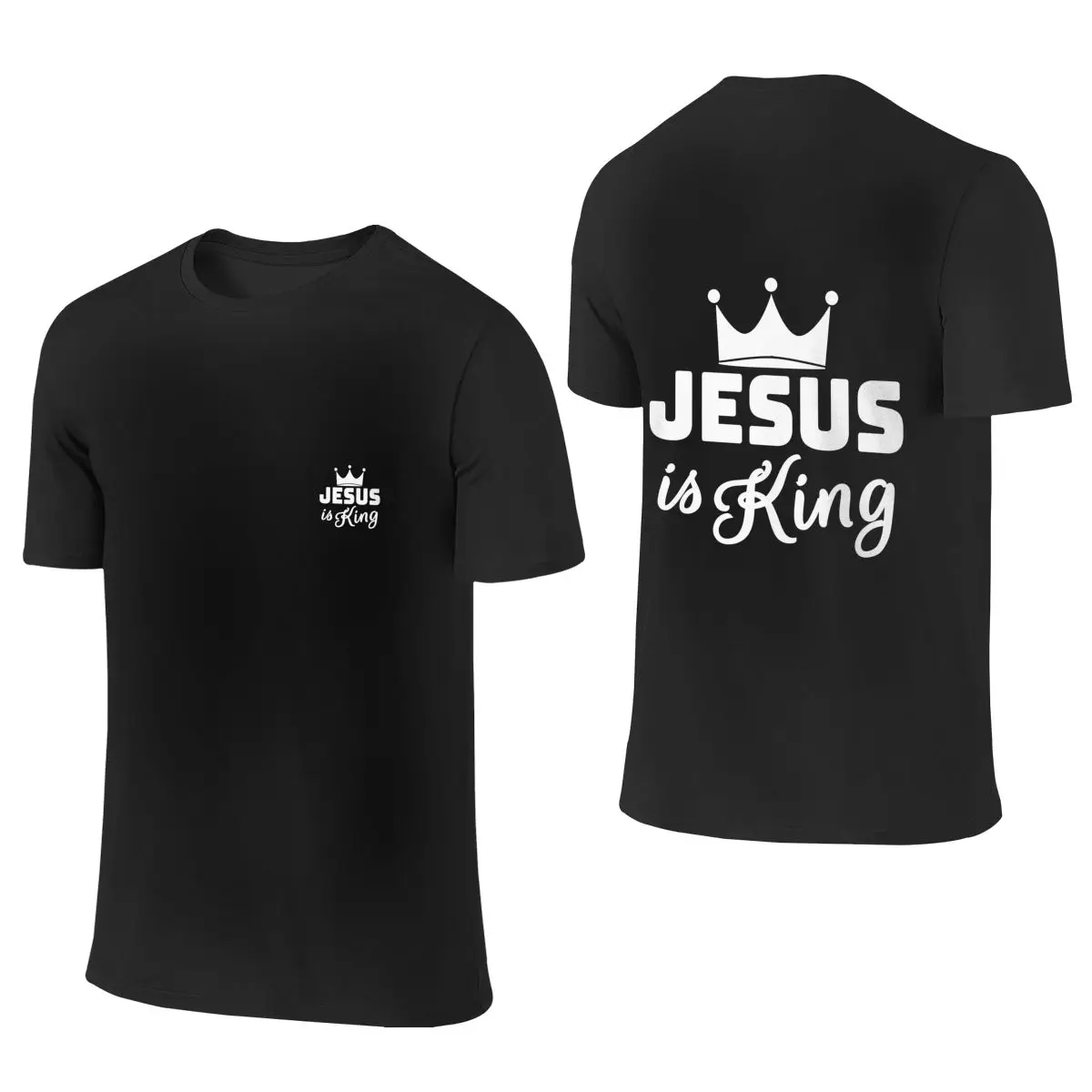 

Jesus Is King Men's Short Sleeve T-shirt Round Neck 100% Cotton T shirt S-6XL