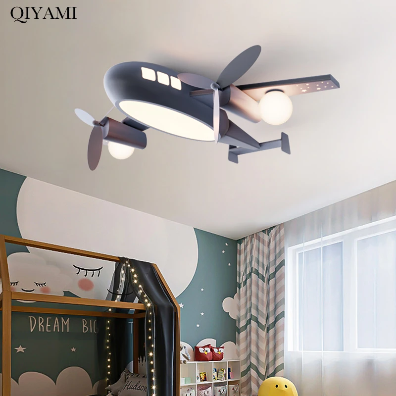 creative aircraft model led lampada do teto luzes para o quarto das criancas decoracao do quarto iluminacao interior 01