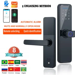 Biometric Fingerprint Door Lock Electronic Smart Lock Tuya App Remote Unlocking Keyless Lock Electronic Door Lock