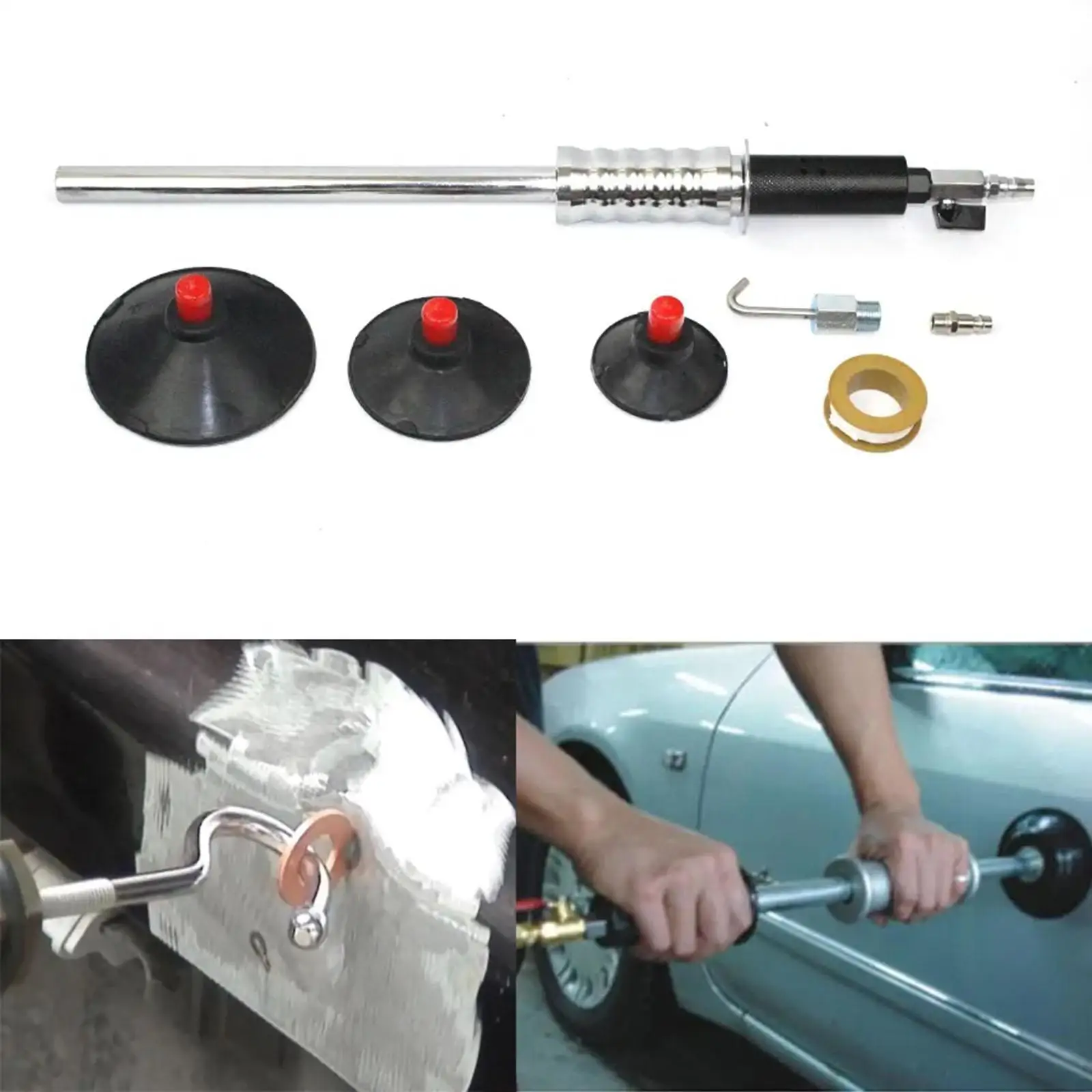 

Air Pneumatic Dent Puller with 3 Suction Cups Stable Slide Hammer Kit Hand Tools Car Dent Remover Tools for Refrigerator