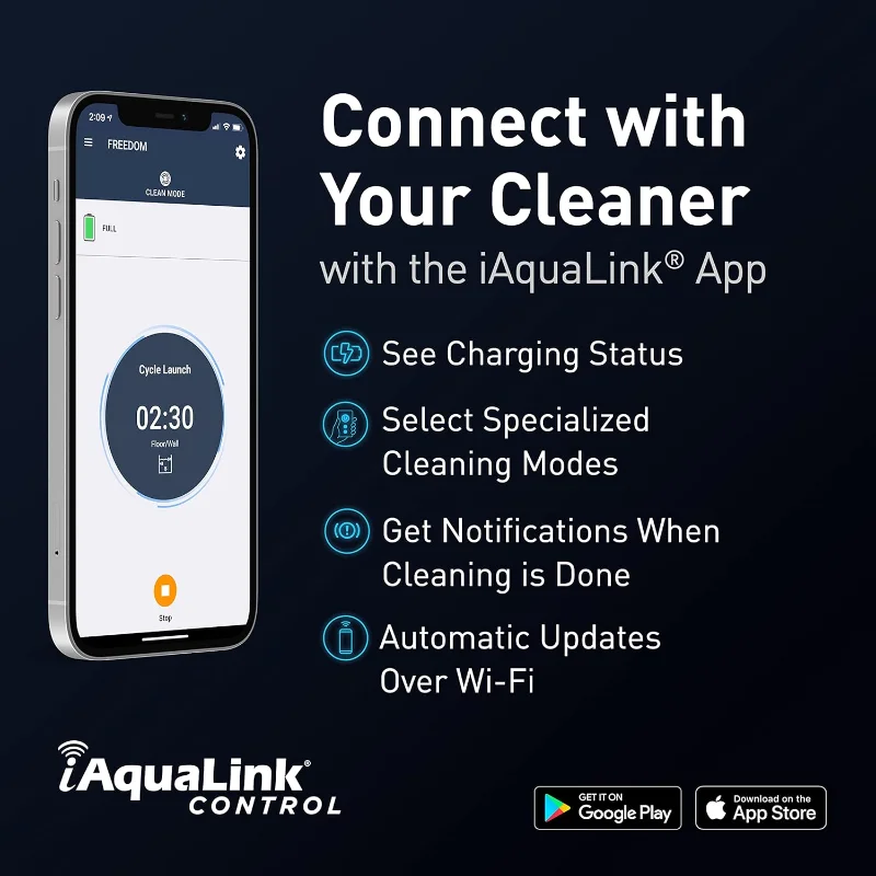 Polaris Freedom Cordless Robotic Pool Cleaner, Cable-Free for All In-Ground Pools up to 50ft, Four Cleaning Modes