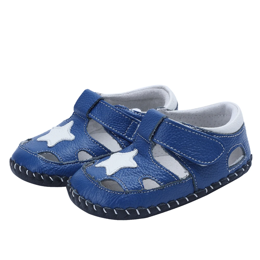 Sandales d'été en cuir véritable pour bébés garçons et filles, Protection des orteils, chaussures antidérapantes à fond souple pour tout-petits