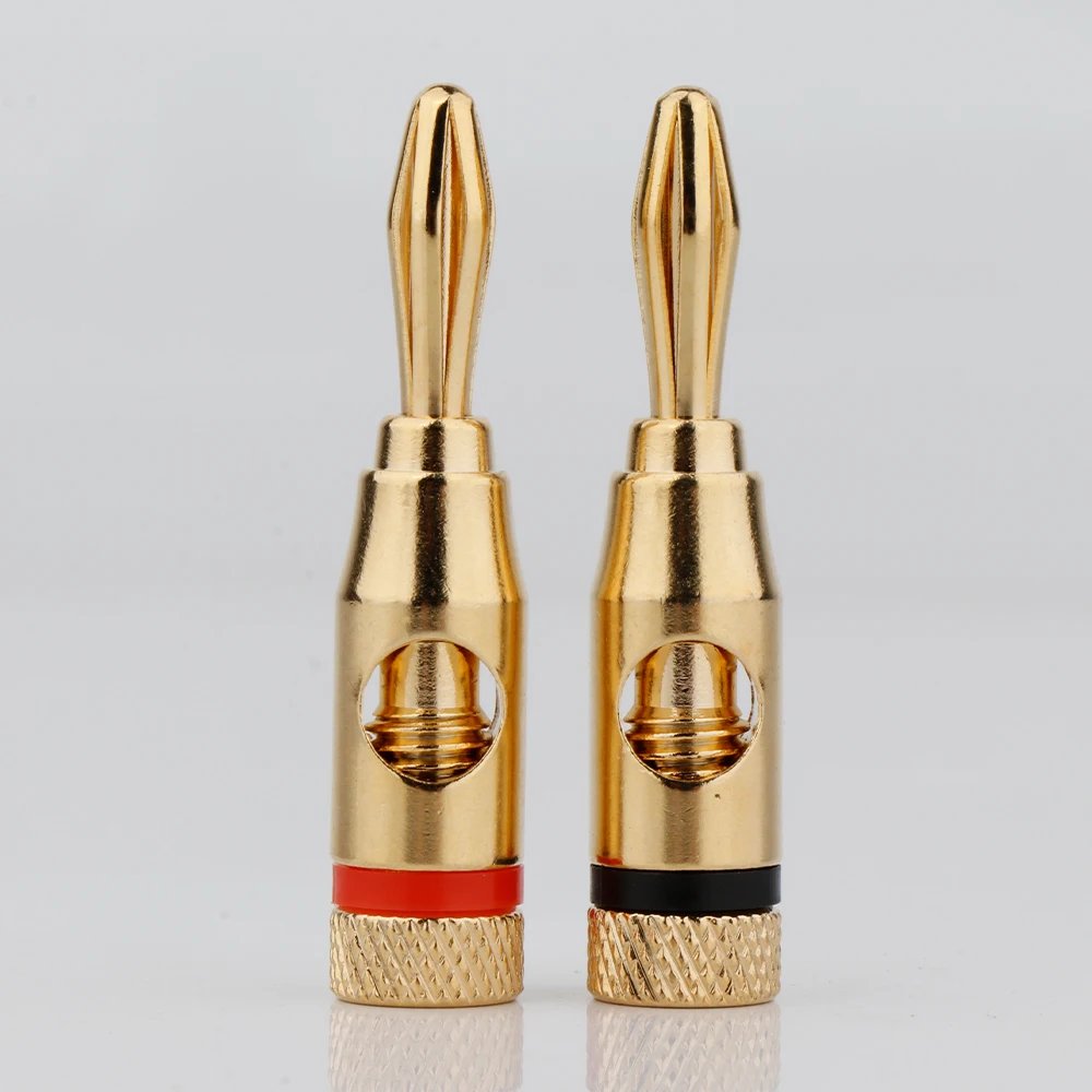 سدادة موزة مطلية بالذهب ، كابل موسيقي ، موصل مكبر صوت ، محول ، موصلات دبوس سلكي ، 4 من من من من 8 من 8