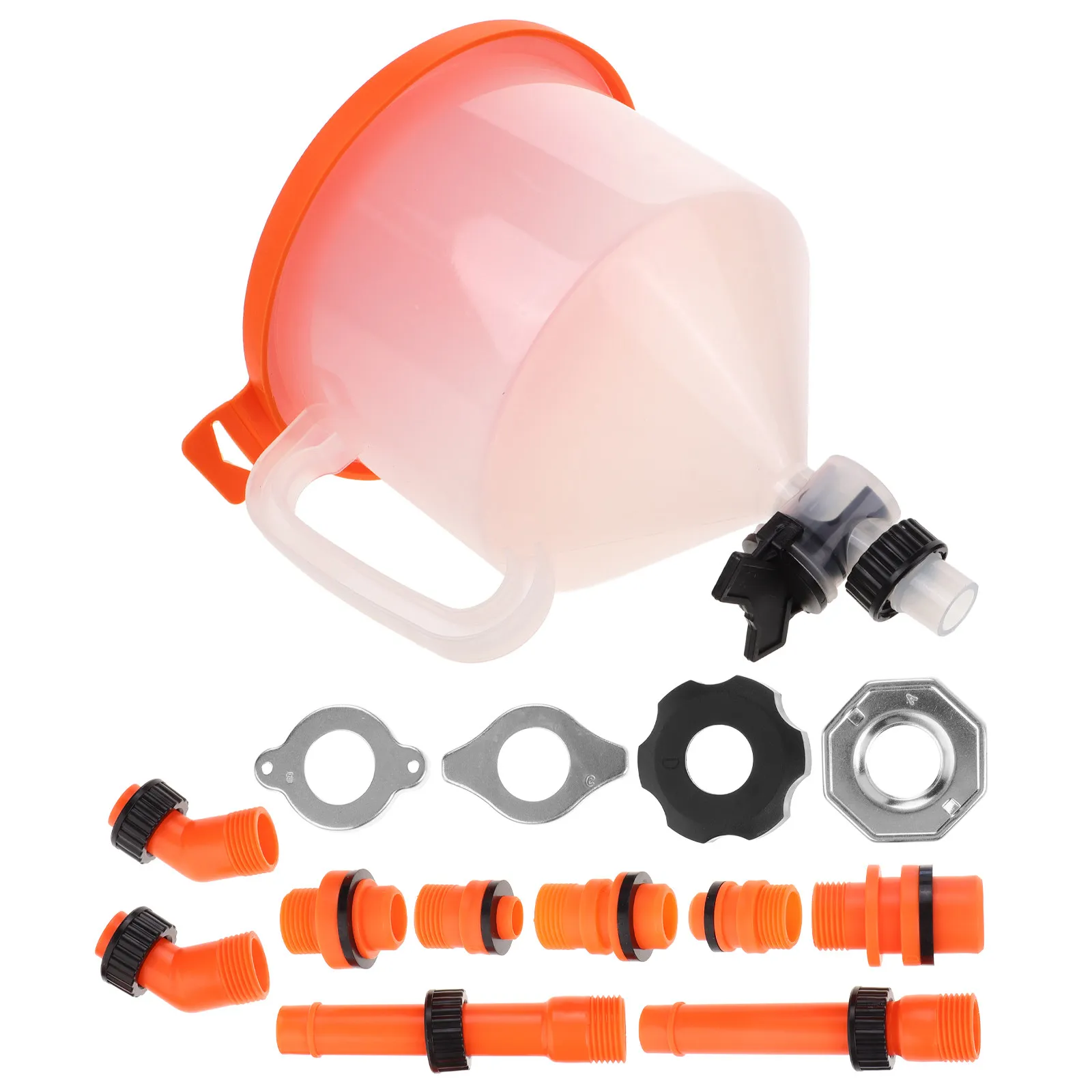 

1 set Cooling System Funnel Kit Orange Plastic Radiator Bleeding Refilling Tool Car Maintenance Auto Coolant Flush Leak Proof