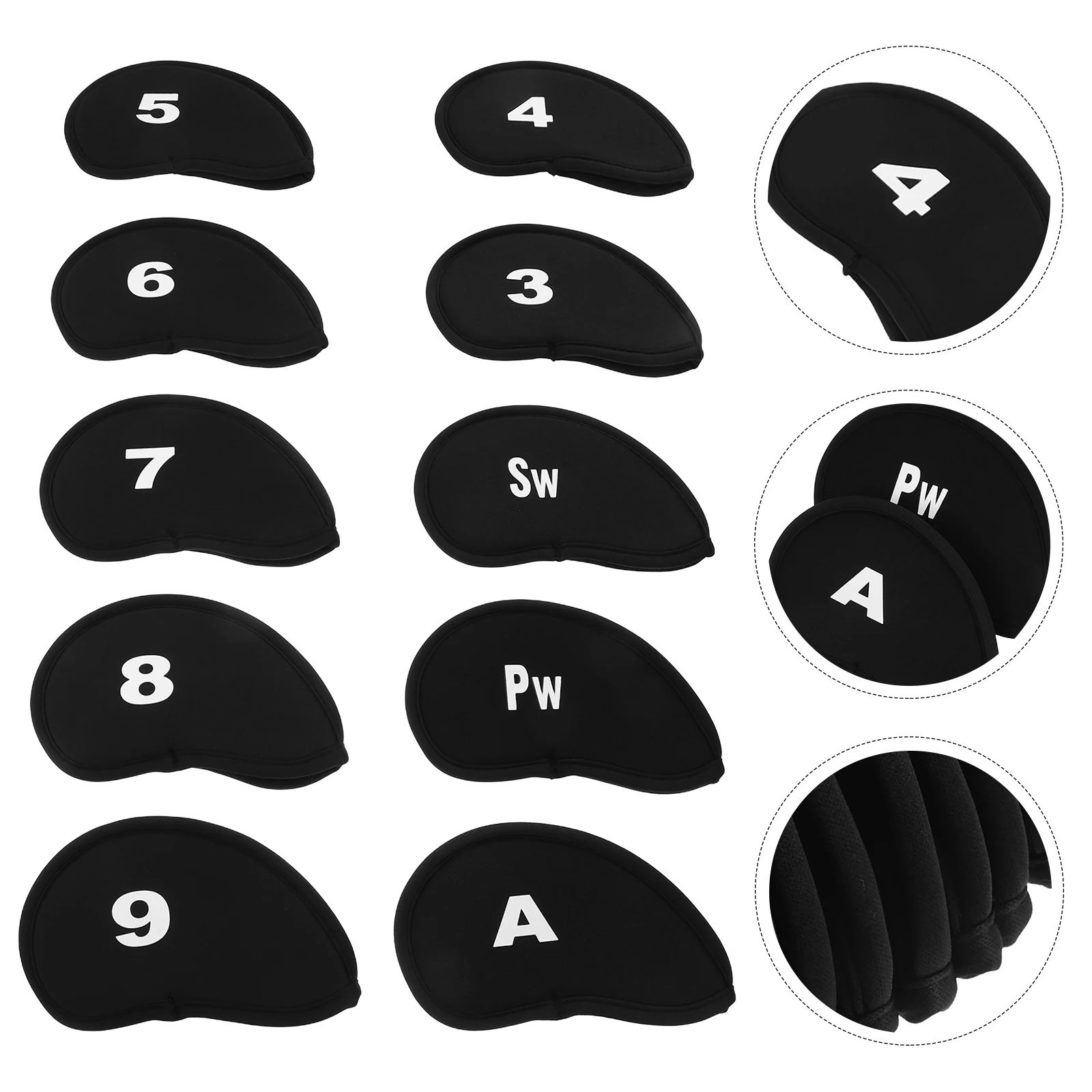 

10 Pcs Golf Club Cover Covers Cloth Head Protector Accessories Protection Iron Sheet