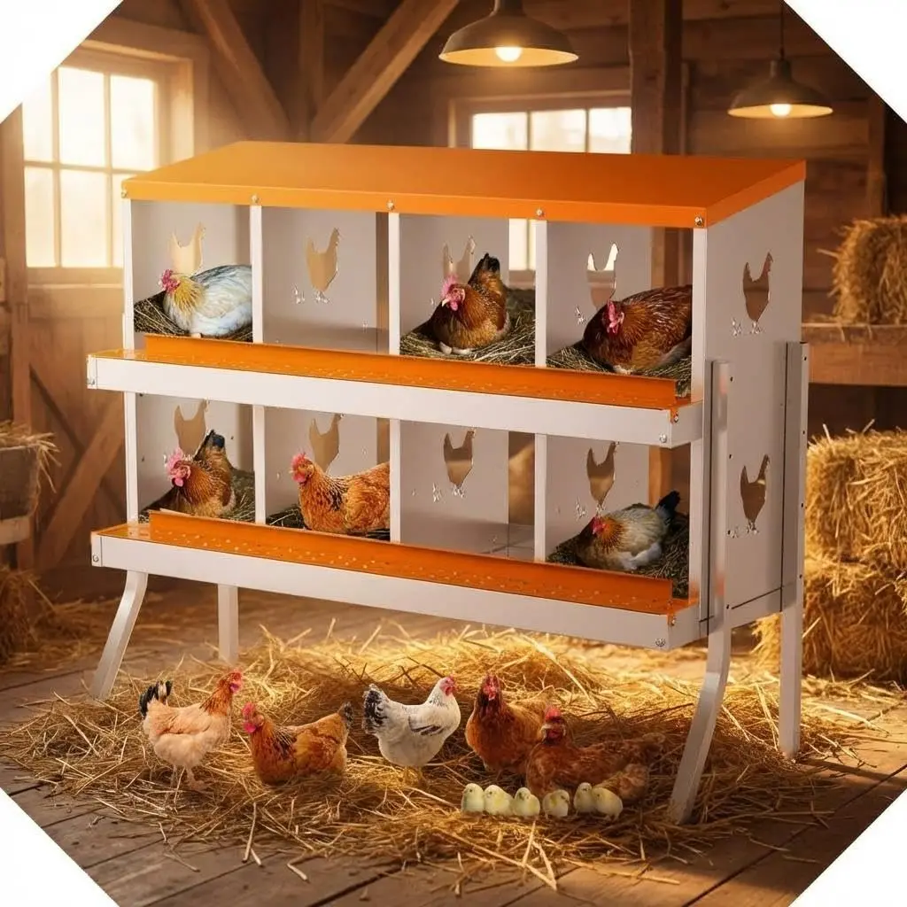 

Большие металлические гнездовые ящики для кур, прочные оцинкованные стальные ящики для птицы с вентиляционными отверстиями, настенные/напольные.