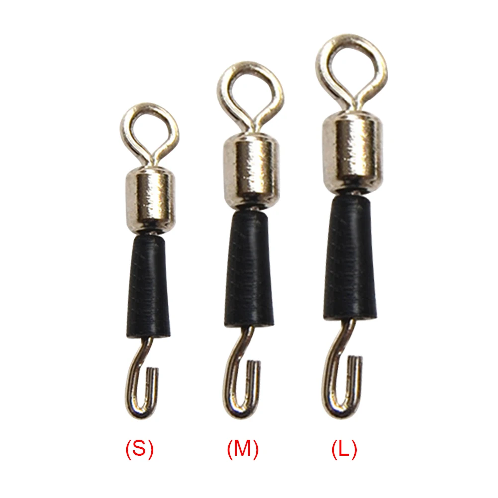 50pcs Fishing Barrel Bearing Rolling Swivel Solid Ring Quick Sub-line Fish Hooks Lures Connector Fishing Accessories