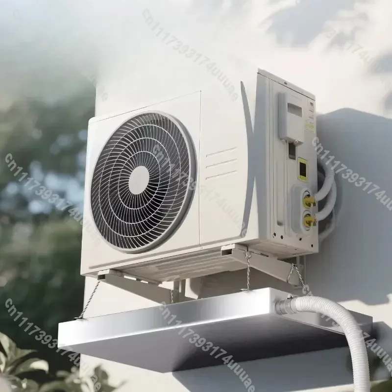 Universal AC Outdoor Unit Condensate Drain Pan 304 Stainless Steel Seamless Welded Drip Tray Oil Receiver for Air Conditioner