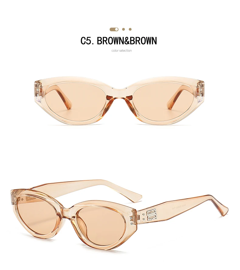 Cat-Eye-Sonnenbrille für Damen und Herren, UV400, Designer-Stil, Rokoko-Spionage, modische Luxus-Designermarke Jennie Korea – Detail 13