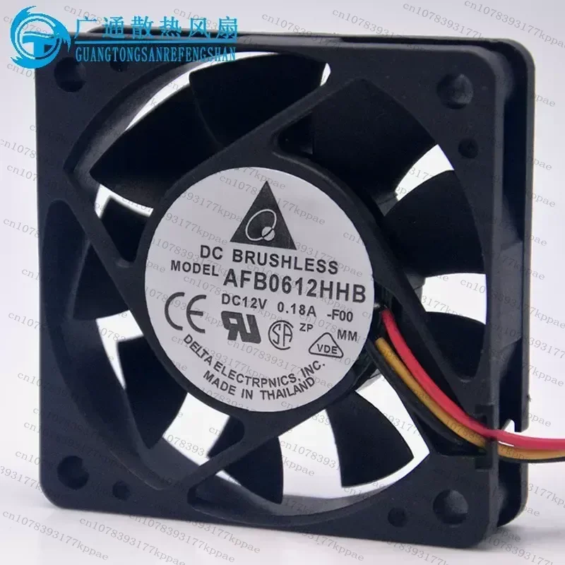 1PCS for for Delta AFB0612HHB 6015 12V 0.18A 6CM Large Air Volume Double Ball Cooling Fan