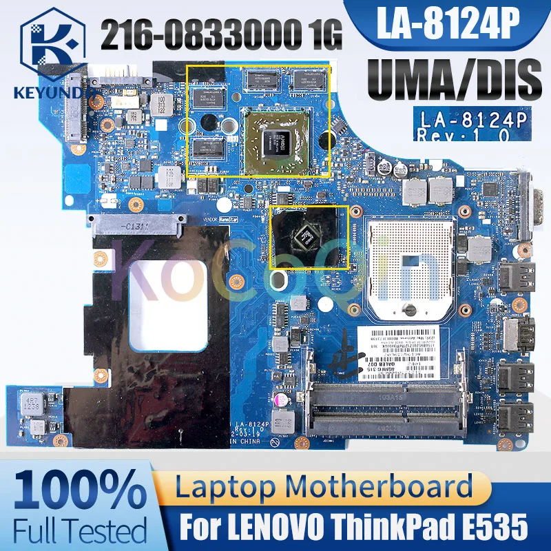 LA-8124P For LENOVO ThinkPad E535 Notebook Mainboard 216-0833000 1G 04W4017 04W4332 04Y1190 Laptop Motherboard Full Tested