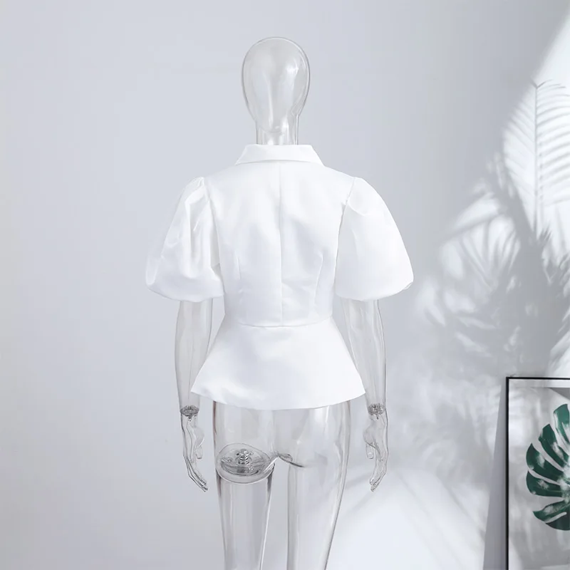 Elegant Single-breasted Short Sleeve Top Women's Solid O-neck Tank Tops Coat 2026 Spring Summer New Ladies High Street Outwear