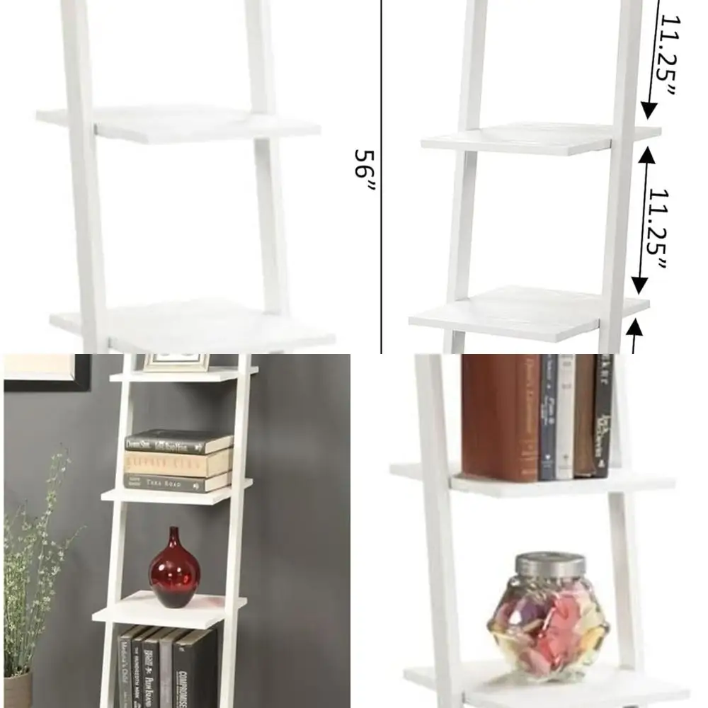 

White 4-Tier Ladder Style Bookshelf from Convenience Concepts Designs2Go