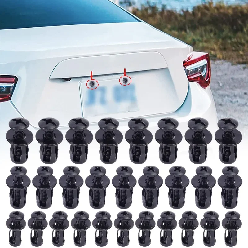 5/10/20PCS Car License Plate Mounting Clamps and Fasteners Petal-shaped Rivet Nut Bolts Kits Expansion Metal Rivet Nuts M4/M5/M6