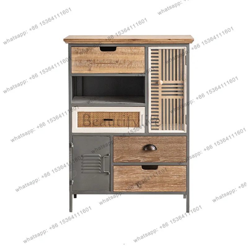 

Living room retro locker, wabi sabi retro old tea cabinet