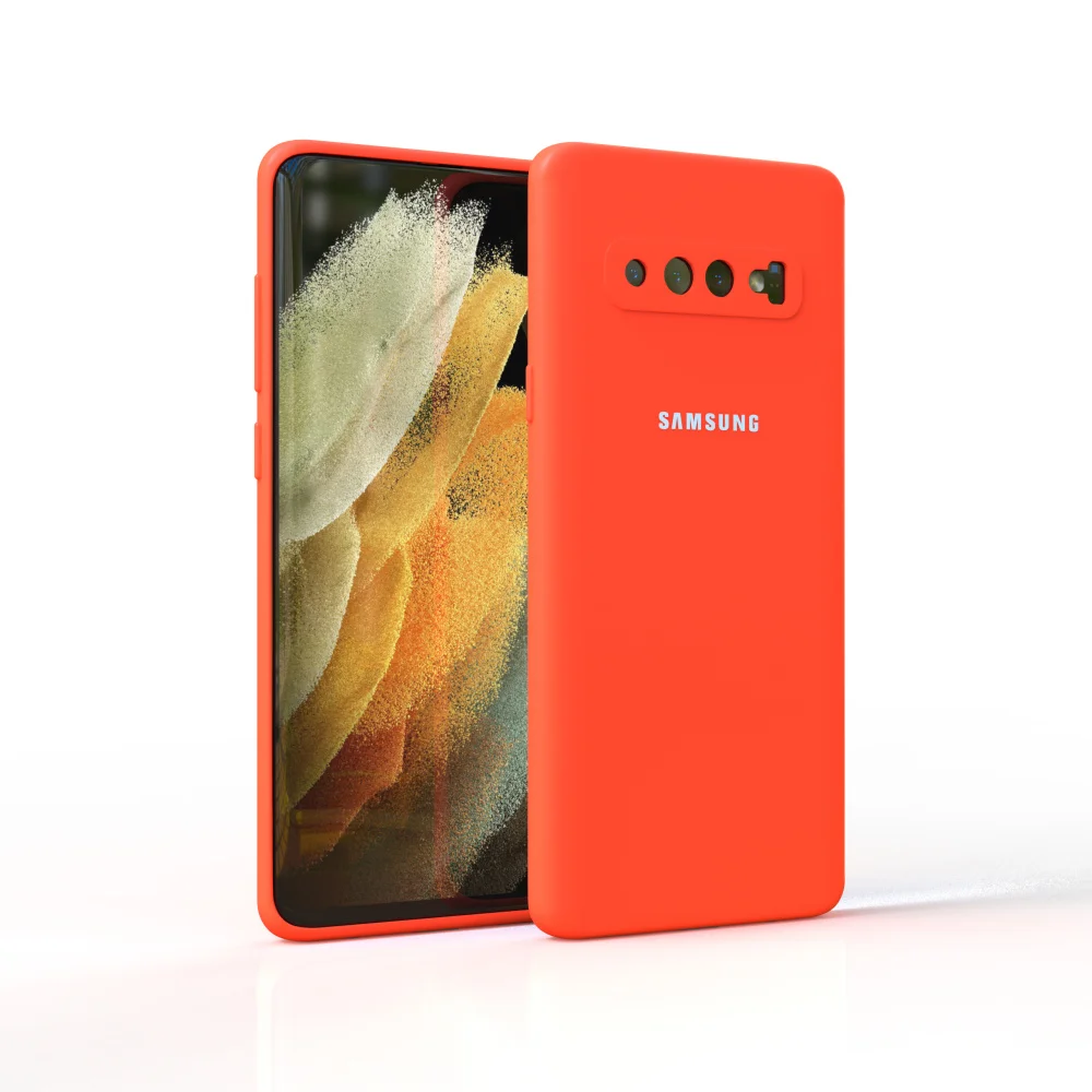 For S10 Case Original Samsung Galaxy S10 Plus S10e Silky Silicone Cover High Quality Soft-Touch Back Protective Galaxy S10+