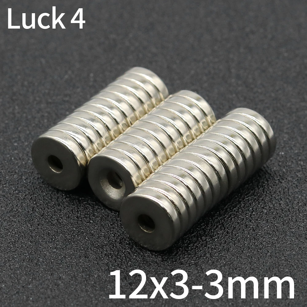 

10/20/50/100/200Pcs Round Magnet 12x3-3 mm Neodymium Magnet N35 12x3hole3 Permanent NdFeB Super Strong Powerful Magnets imans