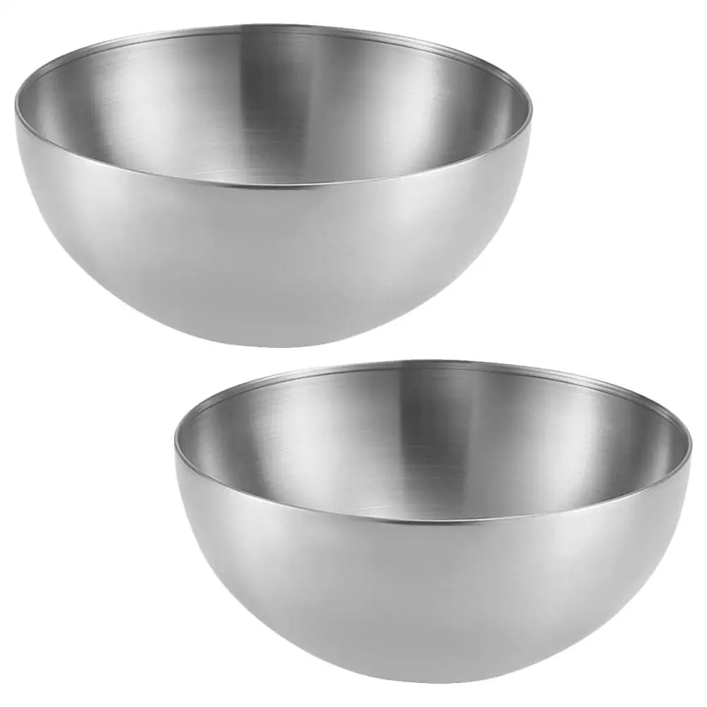 

2Pcs StainlessSteel SaladBowl PastaLarge Bowls Noodle Big Toddler Sides Serving Fruit Dessert Snack Kitchen Household