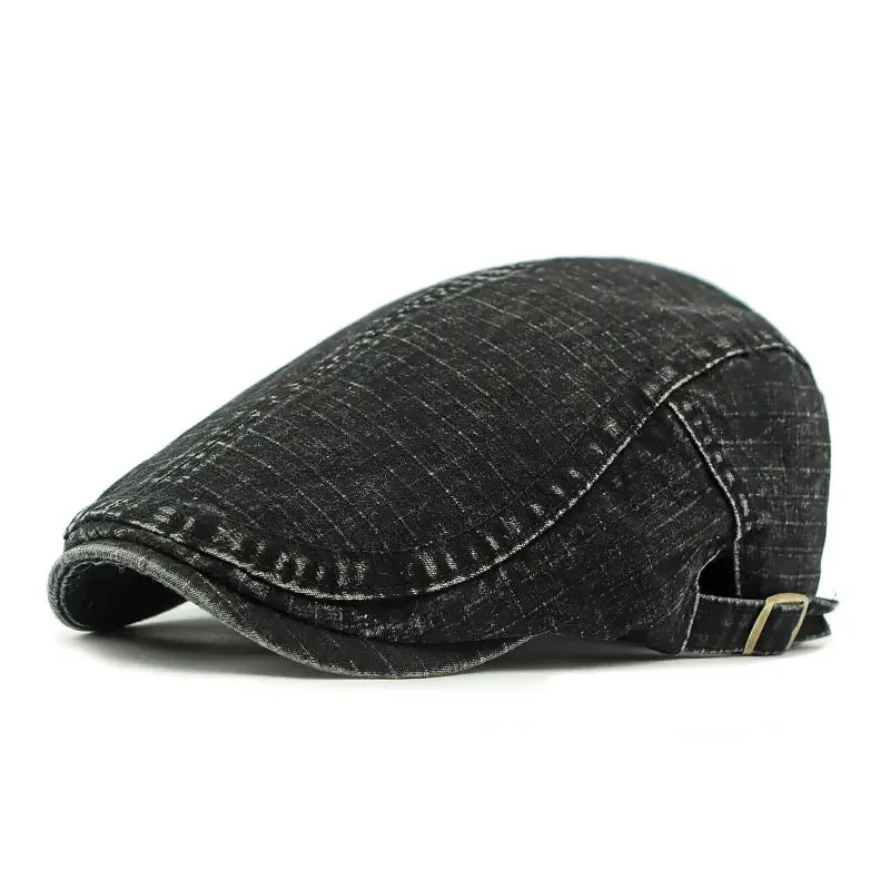 

Spring Cotton Print Newsboy Caps Men Flat Peaked Cap Women Painter Beret Hats 25