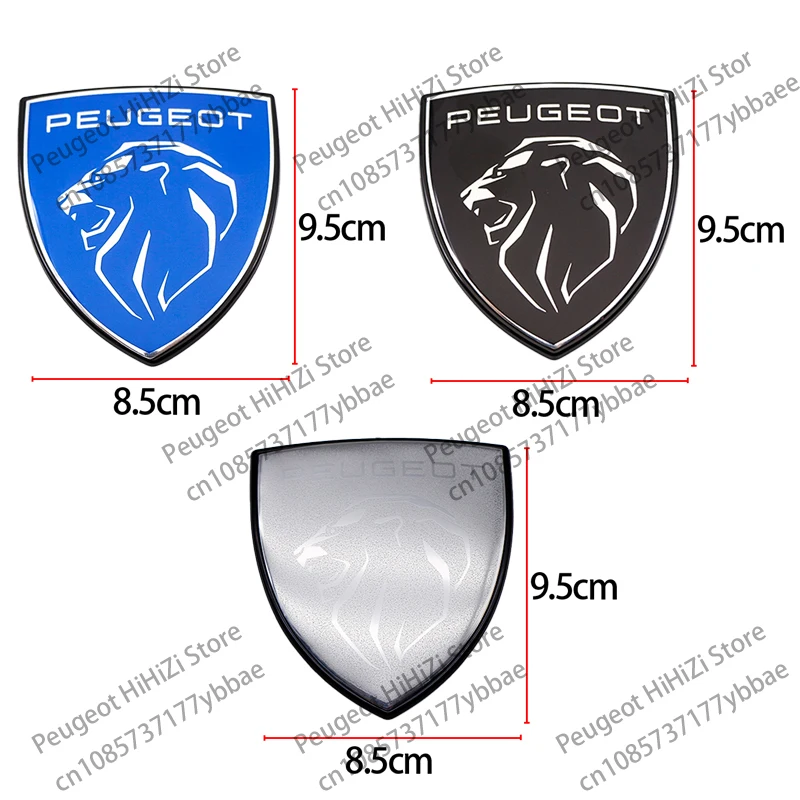 1PC metal car front hood sticker rear tail logo decal electroplated silver for Peugeot 307 206 308 207 406 407 408 508 3008 5008