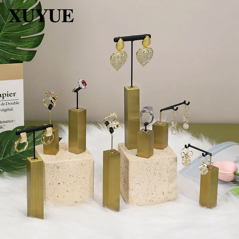

Jewelry Display Stand Stud Earrings Ring Display Props Metal Women's Household Earrings Ear Pendants Ornaments Shooting Props