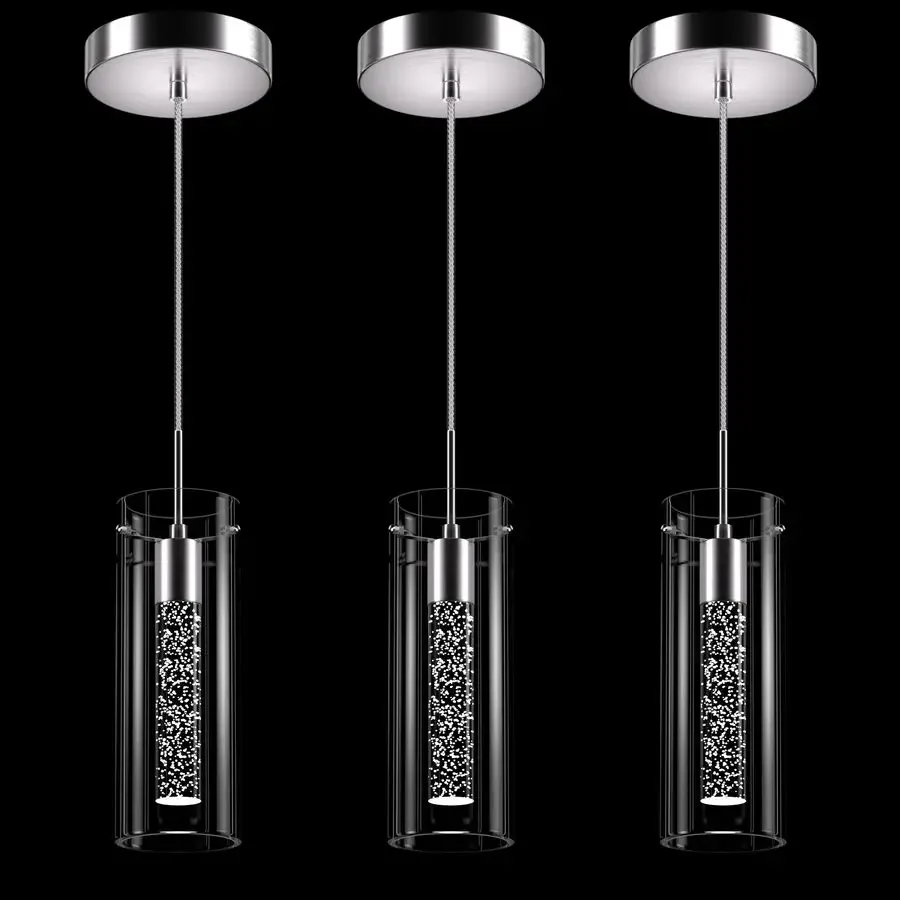 تركيبات إضاءة السقف، إضاءة المطبخ LED أضواء قلادة كريستالية جزيرة المطبخ، 1 ضوء متكامل للمطبخ معلقة #1