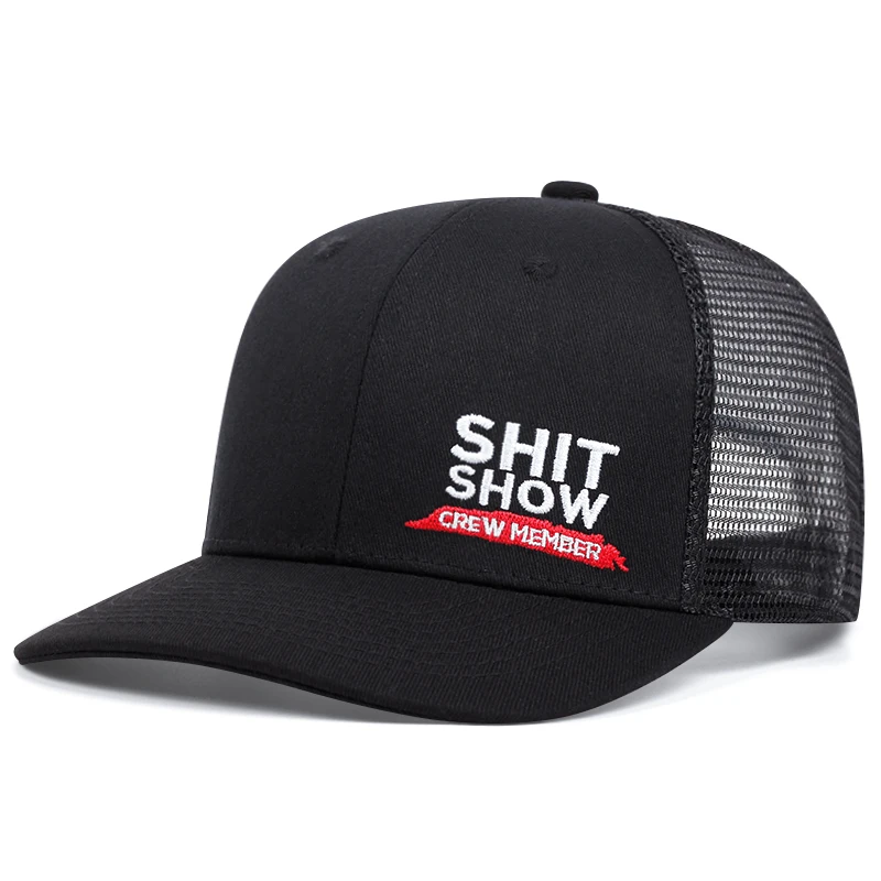 SHIT SHOW embroidery Outdoor Baseball Cap for Men and Women with Mesh and American Truck Hat