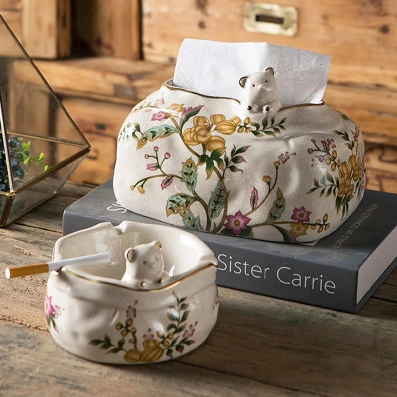 Light luxury ceramic pumping carton retro creative French high-end ornament