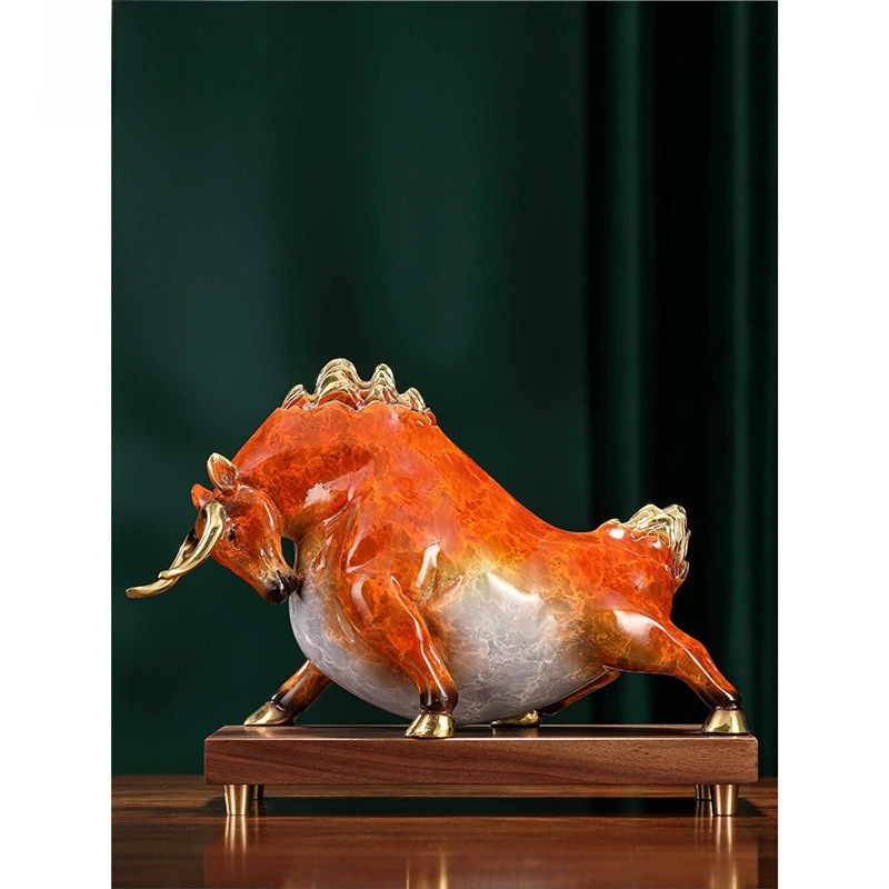 Desktop decoration Liye brass wine cabinet office ornament business copper gift