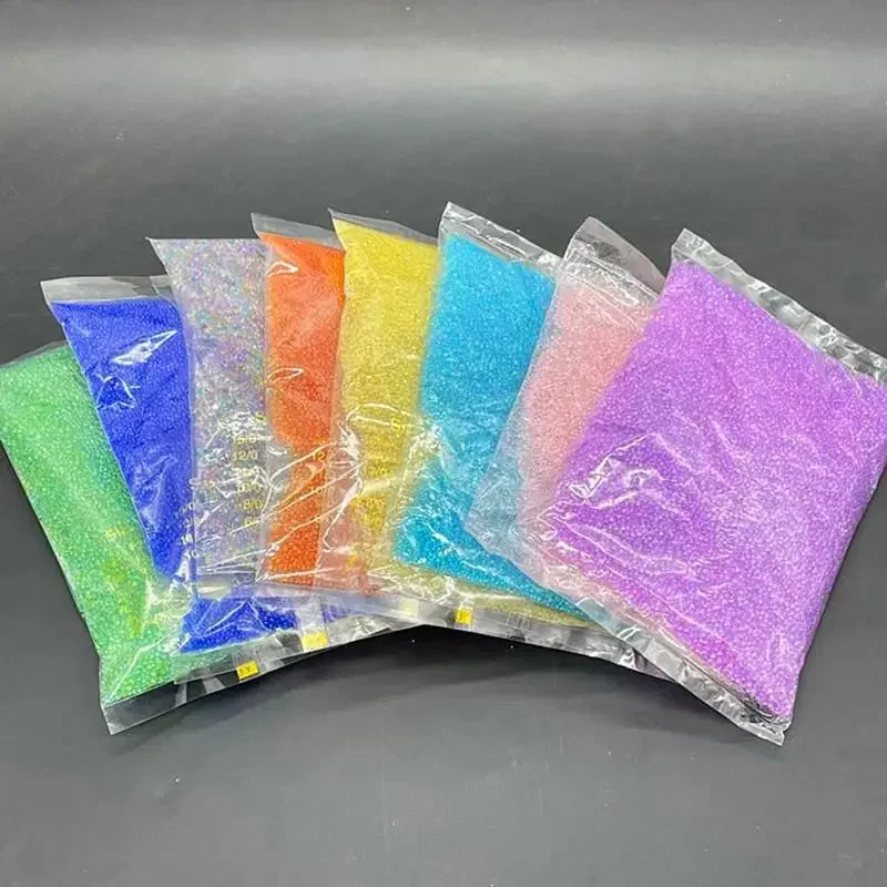 

450g/Bag Symphony AB Color Plated Glass Beads Non-Porous Round Magic Rhinestones 3D Sparkly Nail Art Decorations DIY Manicure