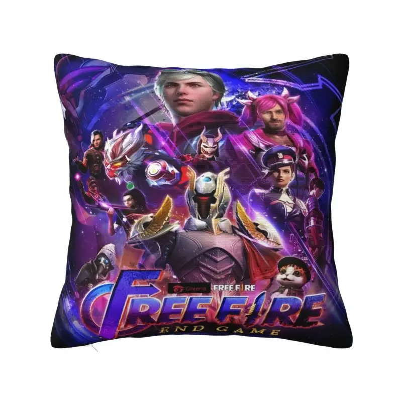 Custom Garena Free Fire Game Cushion Cover 45x45cm Velvet Cute Pillows Home Decor