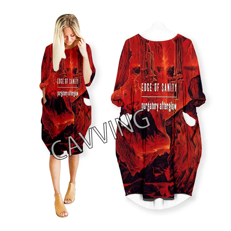 Cavving 3d impressão borda da sanidade moda engraçado camisa terno harajuku topo feminino anime vestido logotipo saia feminina longo-mangas compridas vestido