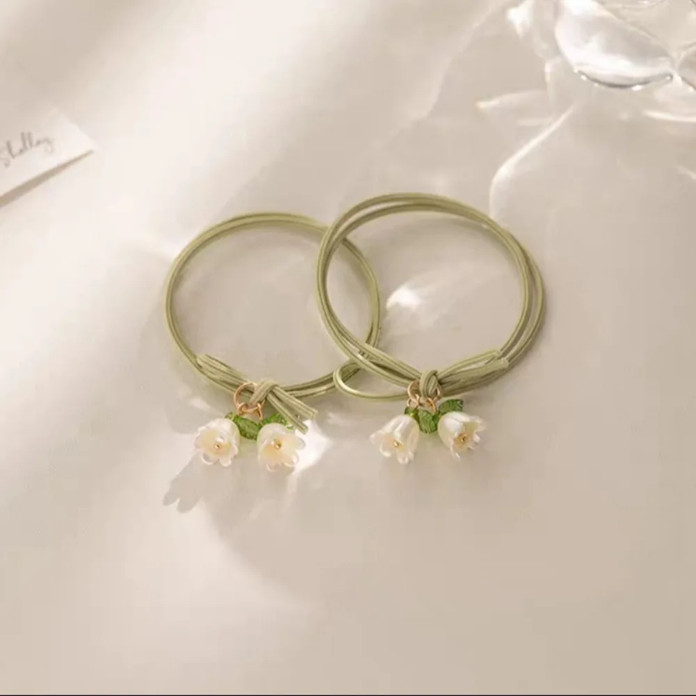 Colorful Flower Hair Tie Portable Hipster Atmosphere High Elasticity Rubber Bands Versatile Headrope Hair Accessories