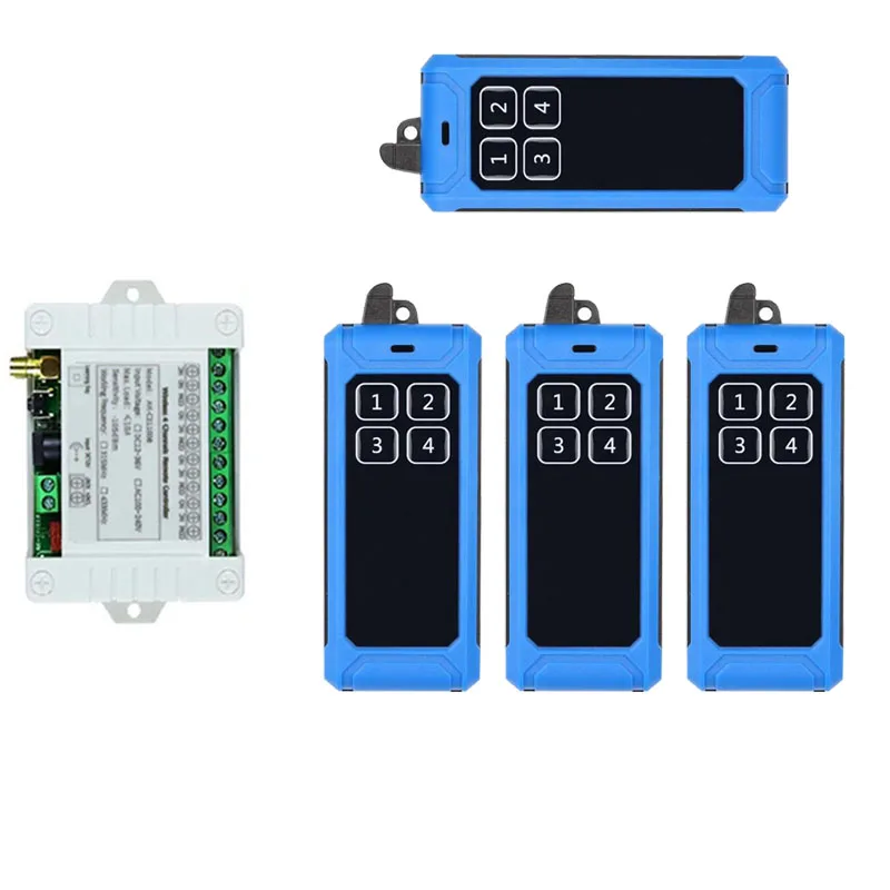 433MHZ Ndustrial DC12V24V 36V 4CH RF bezprzewodowy pilot zdalnego sterowania odbiornik radiowy z pilotem na duże odległości 20-1000M