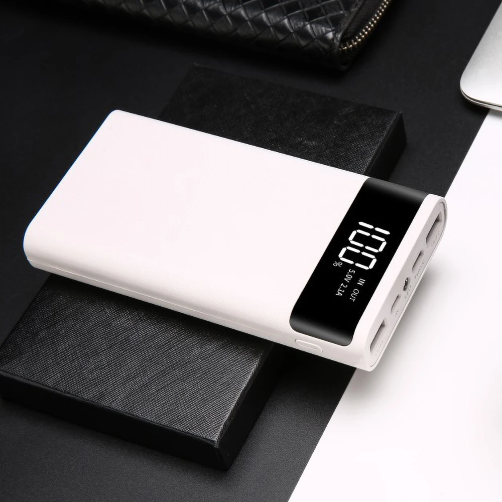 Przenośny podwójny USB Micro rodzaj USB C ledowy Power Bank ekran DIY Shell 5V 6*18650 przypadku ładowania akumulatora pudełko do przechowywania bez