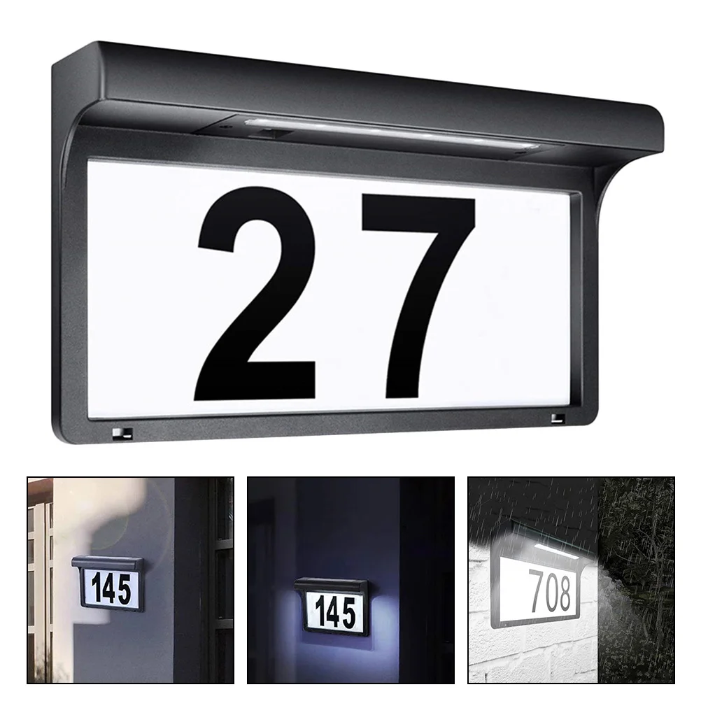 

Solar Powered Doorplate Light ABS PC Material Bright Number Sign for Outside Use Durable Long Time Visible
