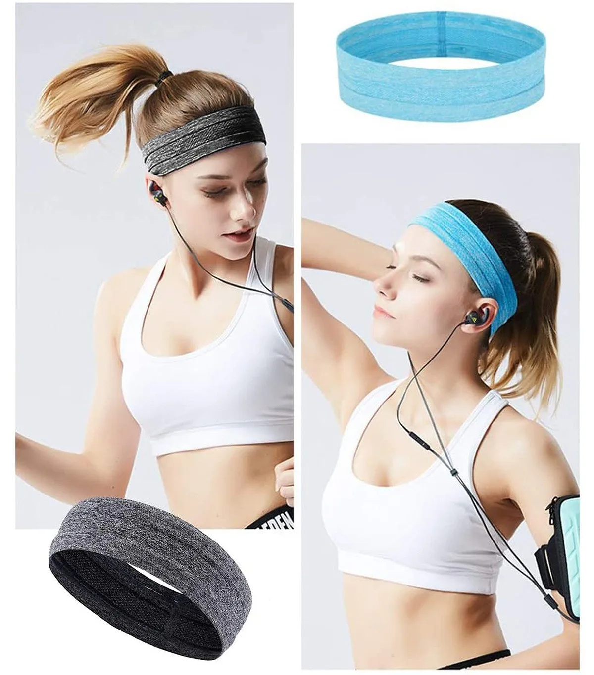 Sports Sweat Headband Non‑Slip Silicone Sweat Absorbing Headband for Men Women Yoga Running Fitness Summer Fashion Hair Accessor