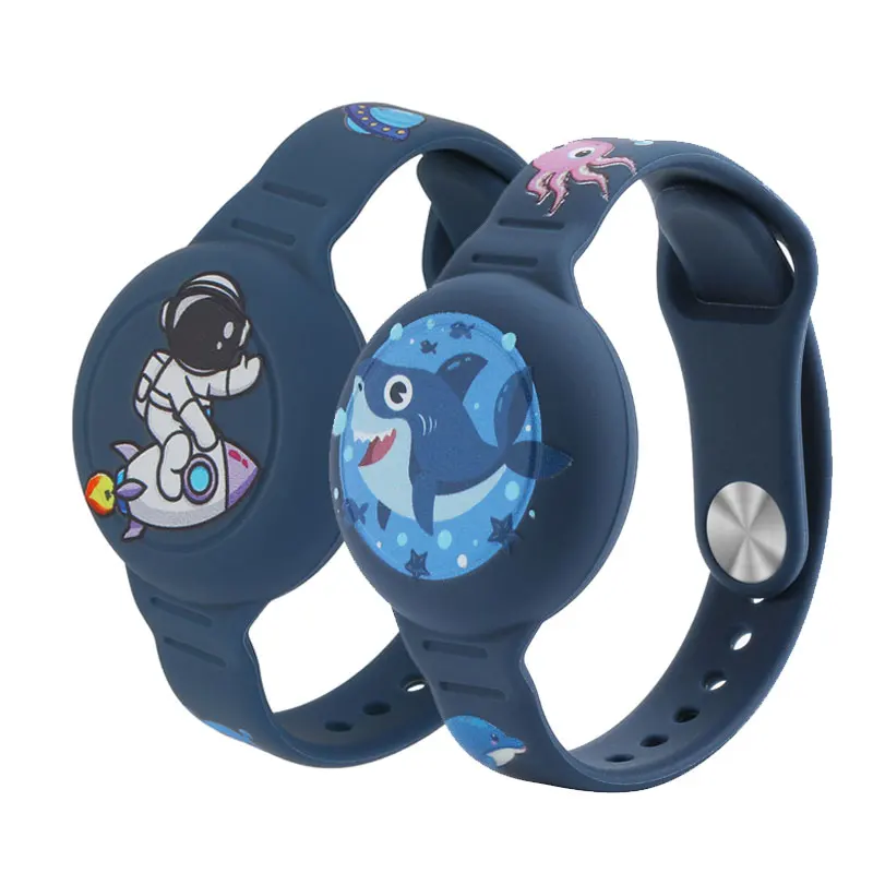 Wasserdichtes Armband für Kinder mit AirTag, Silikonmaterial, niedliches Cartoon-Design, verstellbar, versteckter Halter für Apple AirTag