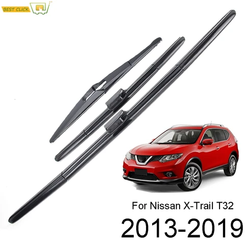 Щетки стеклоочистителя лобового стекла автомобиля для Nissan X-Trail T32 Rogue, комплект переднего и заднего стекла 2013, 2014, 2015, 2016, 2017, 2018, 2019