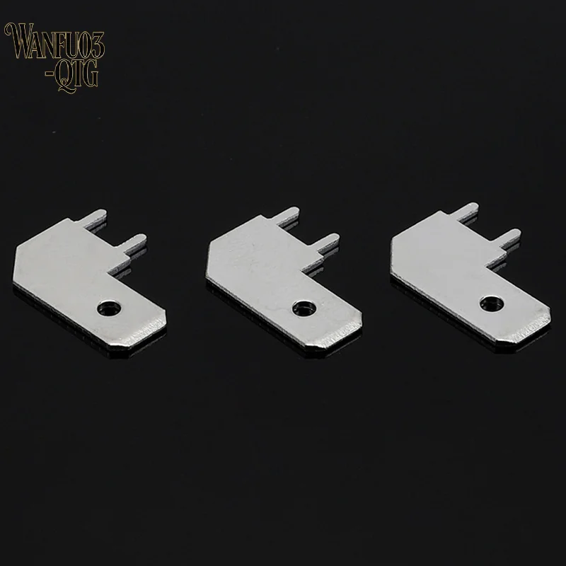 New 50pcs 4.8/6.3 Flag-shaped Inserts PCB Circuit Board Insert PCB L-shaped Corner Solder Thickness 0.8mm Welding Sheet