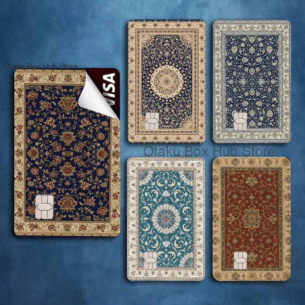 

Persian Carpet Flora Credit Card Skin Stickers For Bank Card Bus Metro Card Sticker Waterproof Women Gift