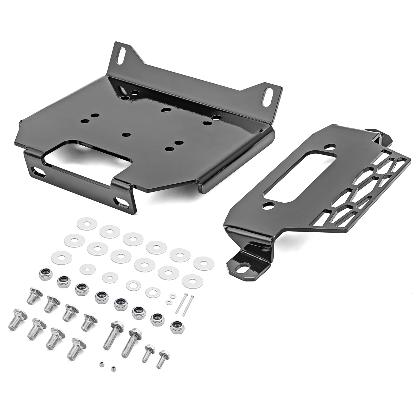 

UTV Accessories For Polaris RZR XP Turbo 2016-2018 General 1000 EPS 2016-2019 Winch Mount Plate Bracket Kit Solid Steel Black