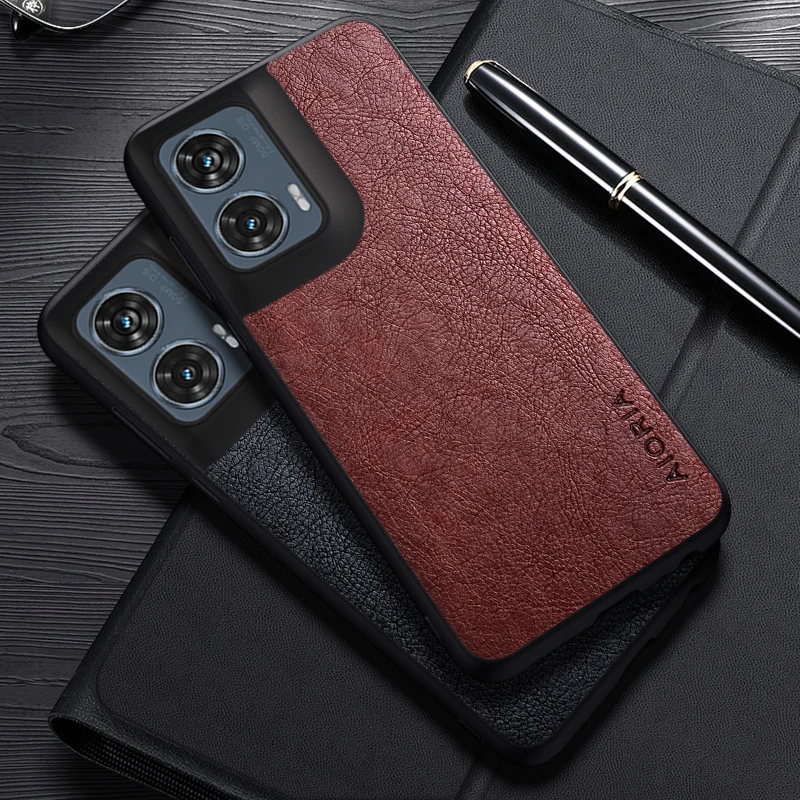Hülle für Moto Edge 50 Fusion Ultra Pro X50 Ultra Einfaches Design Luxus Leder Business Cover für Moto Edge 50 Neo Hülle