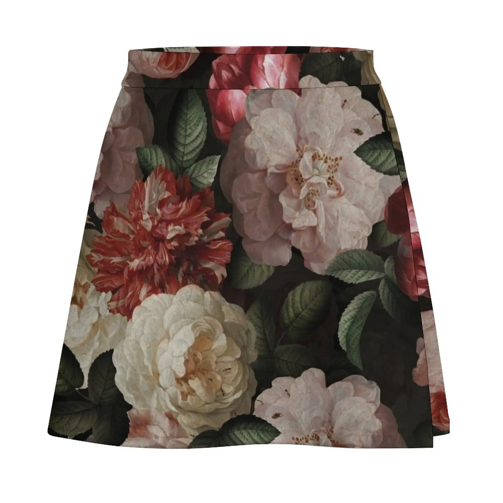 Antique Jan Davidsz. de Heem Lush Roses Flowers On Black Botanical Night GardenPattern Mini Skirt women's clothing trend 2025