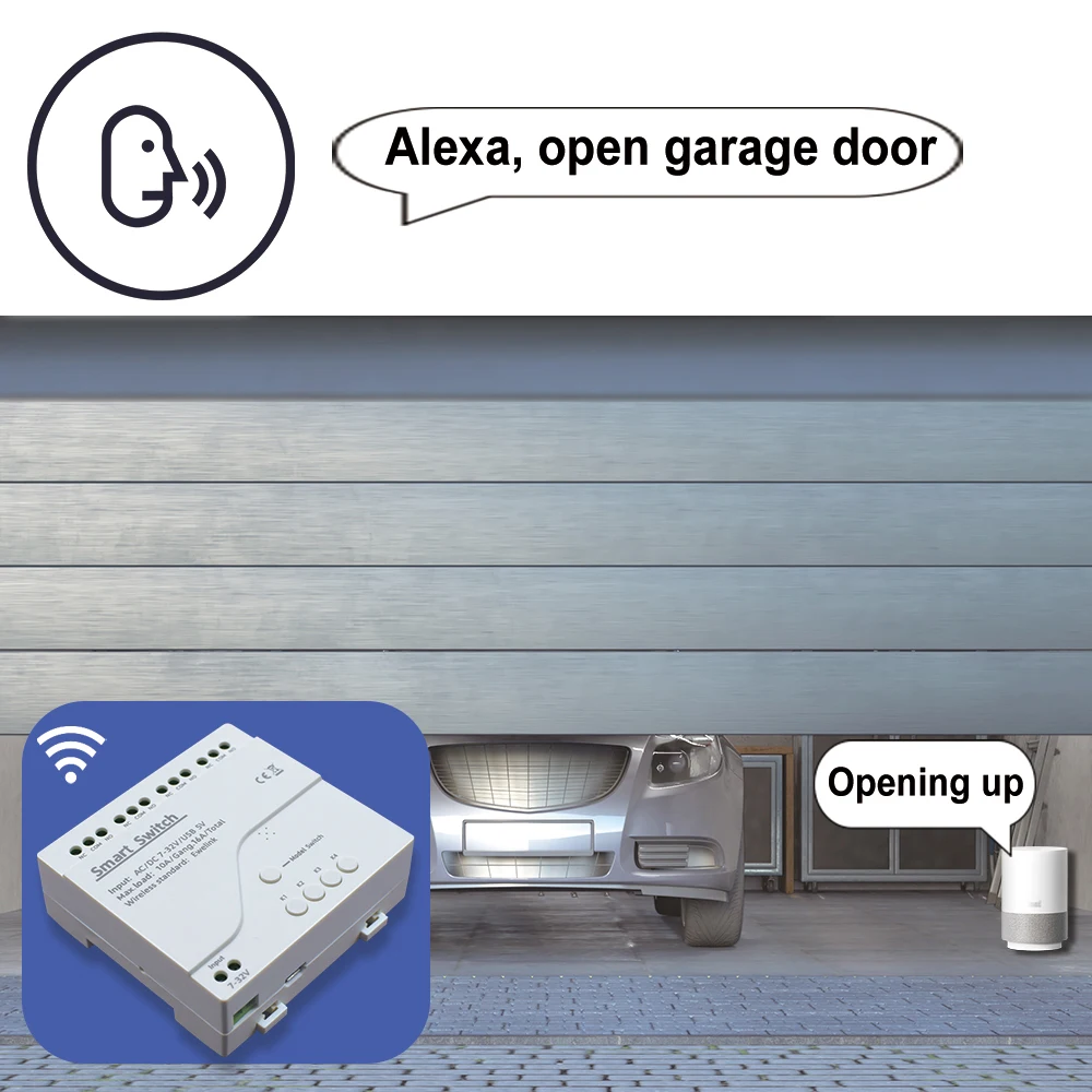 Imagem -04 - Ewelink 4ch Inteligente Wifi Interruptor de Controle Remoto sem Fio Livre App Controle Remoto Avançando Auto-travamento Inter-travamento Funciona com Alexa