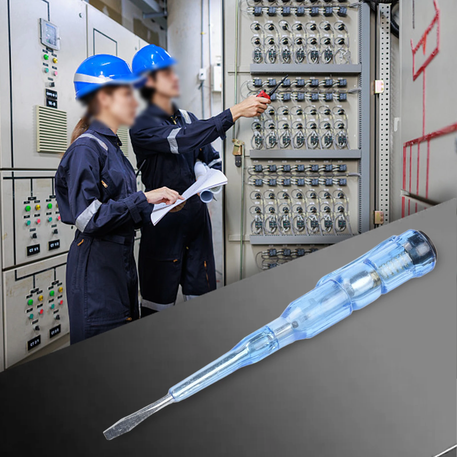 Tragbarer Schraubendreher aus Kunststoff 45 # Stahlblauer Dekoration Spannungsprüfer Elektrischer Tester Elektrowerkzeug für: Eigentum