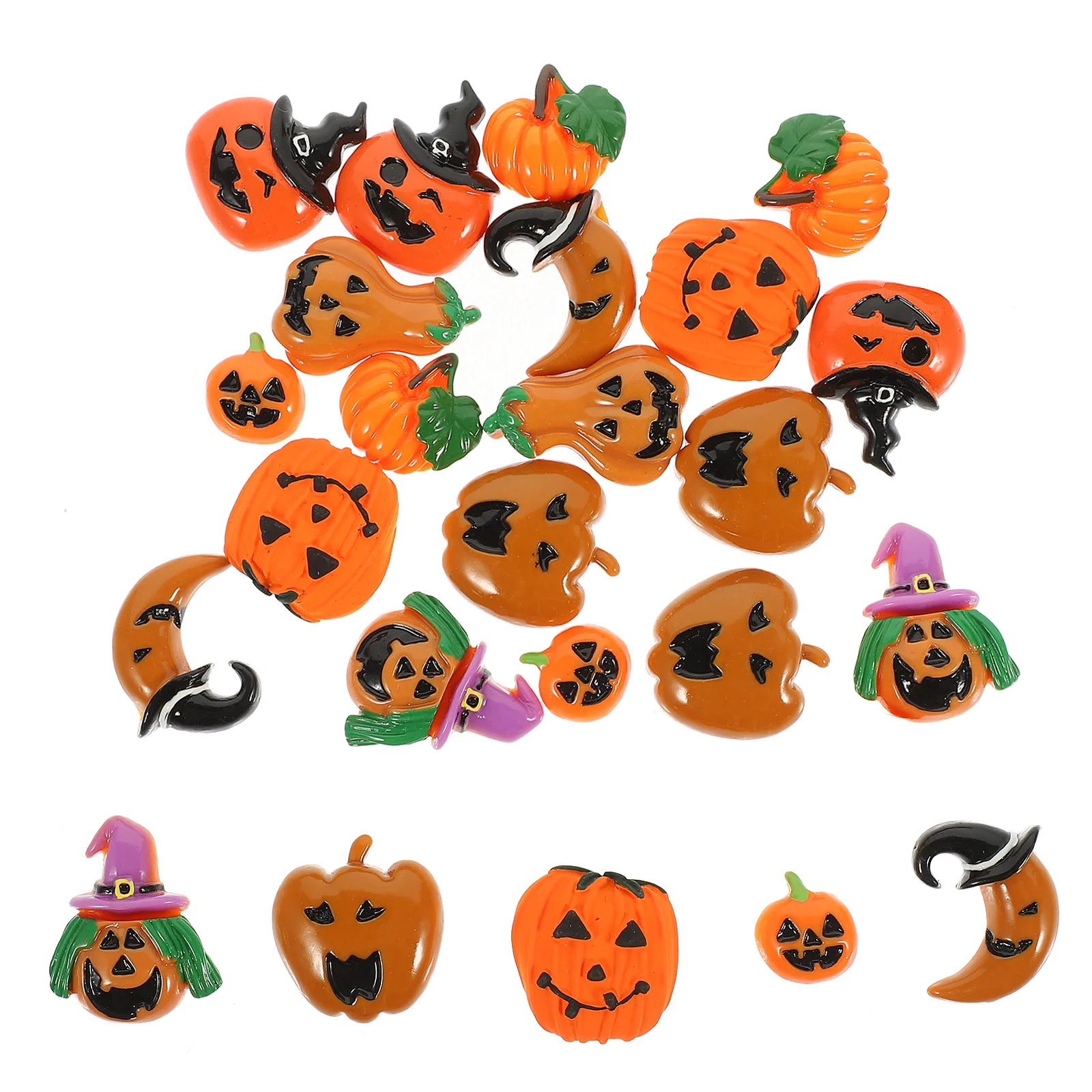 

24 шт., подвески из смолы в виде тыквы на Хэллоуин, мини-маленькие подвески с плоской задней частью, сделай сам, чехол для телефона, изготовление ювелирных изделий, украшения для скрапбукинга, подвески из смолы